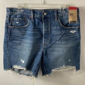 Levi's 501 Original Cutoff Denim Blue Jean Shorts Size 32 NEW